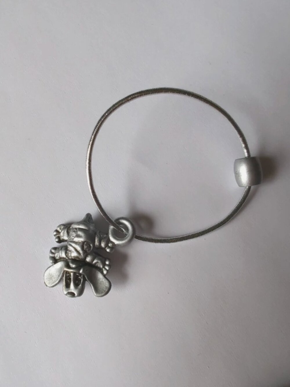 Vintage 90s Rare HTF Pound Puppies Charm Bracelet Plastic Silver Stretch